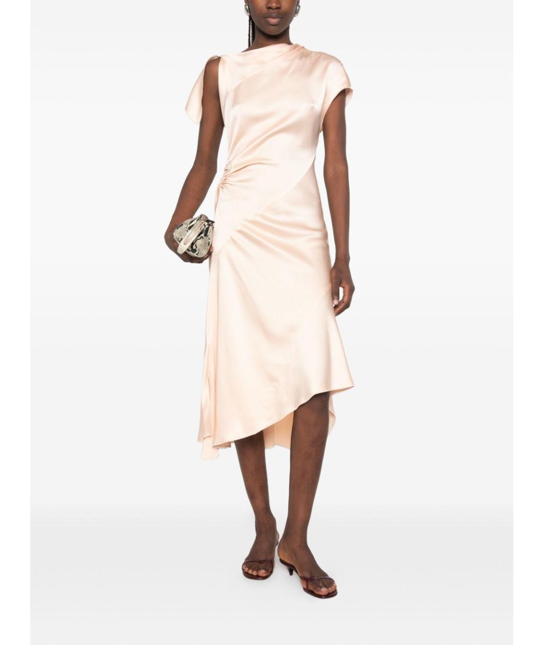 VICTORIA BECKHAM Розовое ацетатное коктейльное платье, фото 2