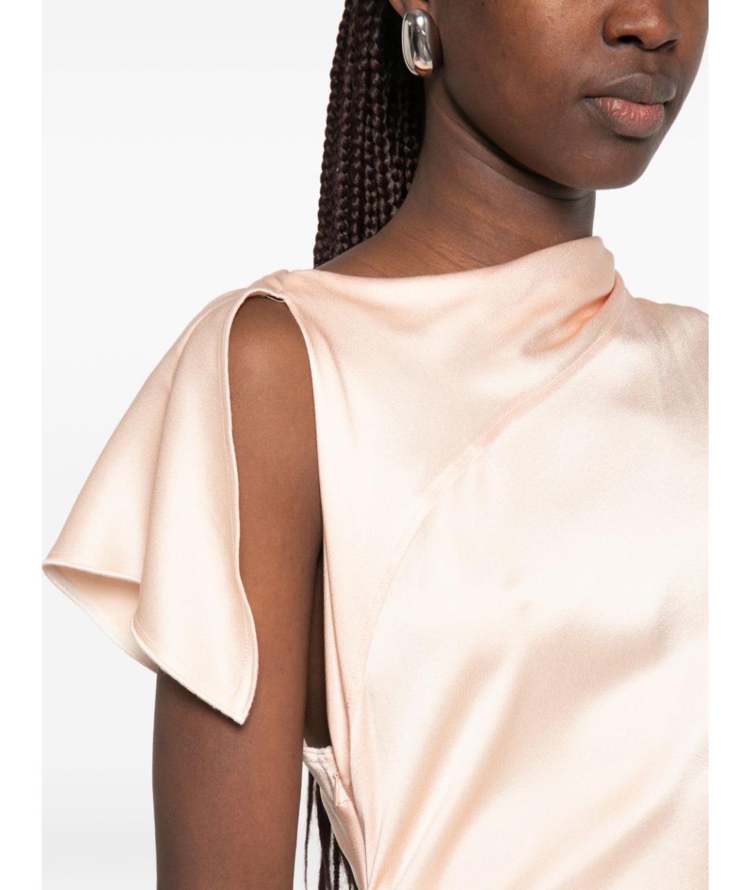 VICTORIA BECKHAM Розовое ацетатное коктейльное платье, фото 4