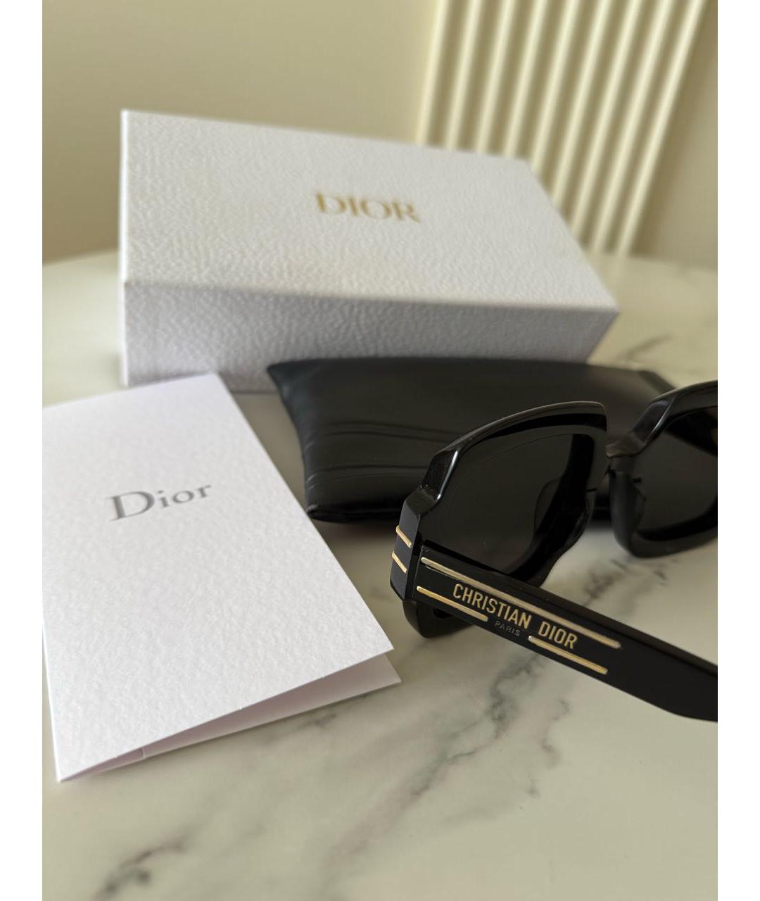 CHRISTIAN DIOR Черные пластиковые солнцезащитные очки, фото 2