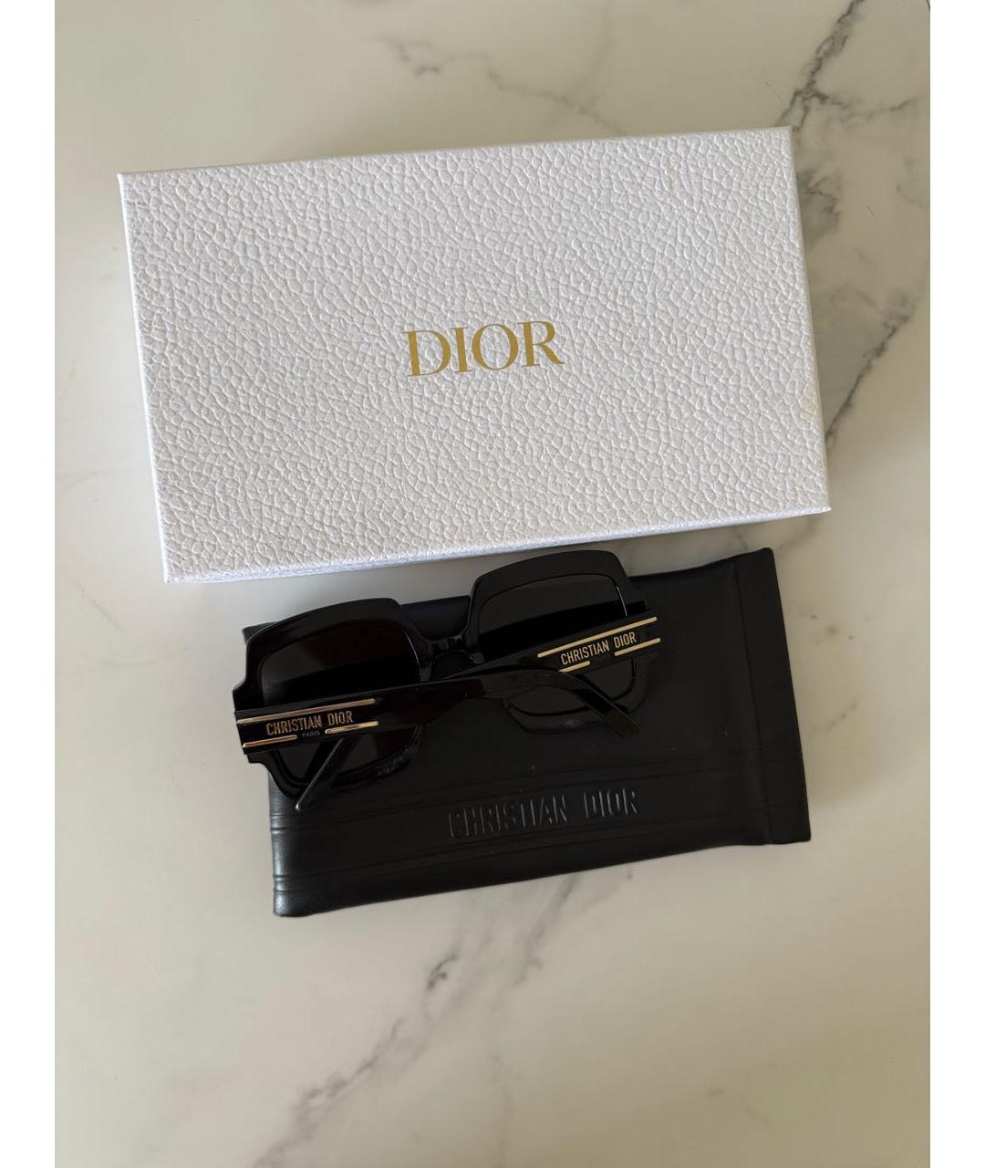 CHRISTIAN DIOR Черные пластиковые солнцезащитные очки, фото 3