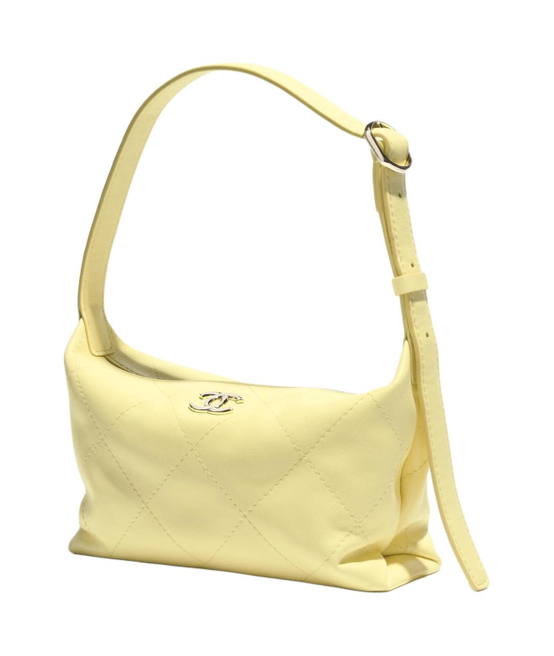 CHANEL Желтая кожаная сумка через плечо, фото 2