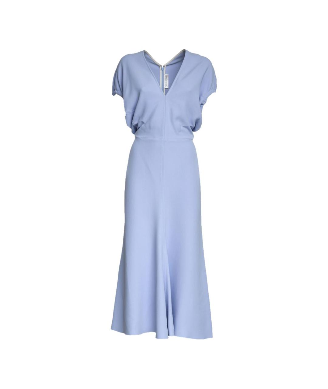 VICTORIA BECKHAM Голубое вискозное повседневное платье, фото 1