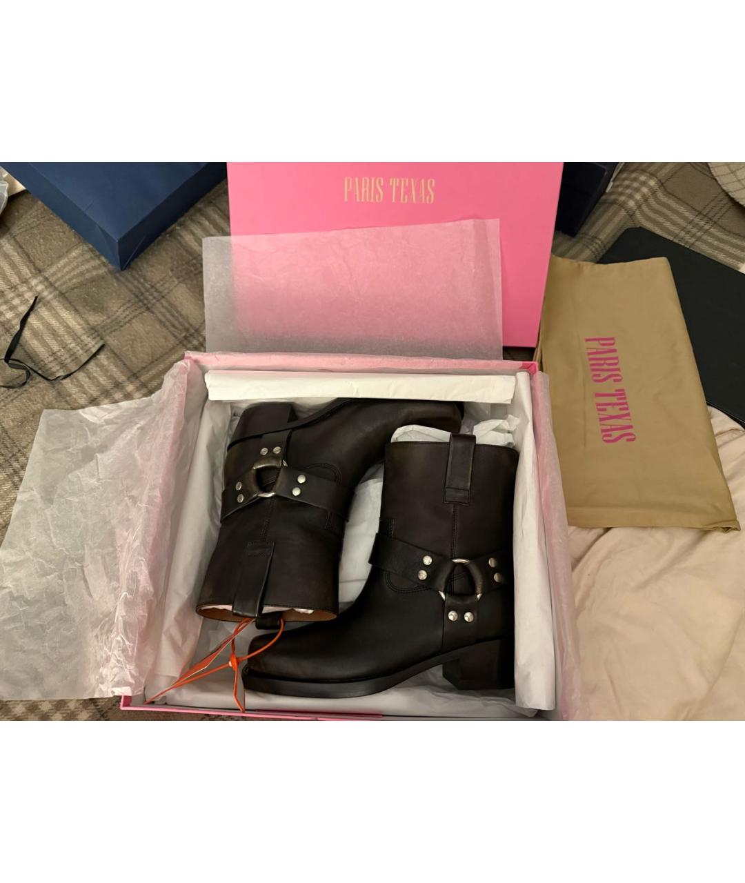 PARIS TEXAS Коричневые кожаные полусапоги, фото 7