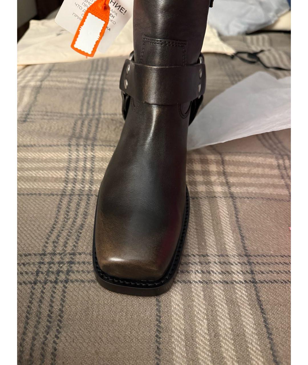 PARIS TEXAS Коричневые кожаные полусапоги, фото 2