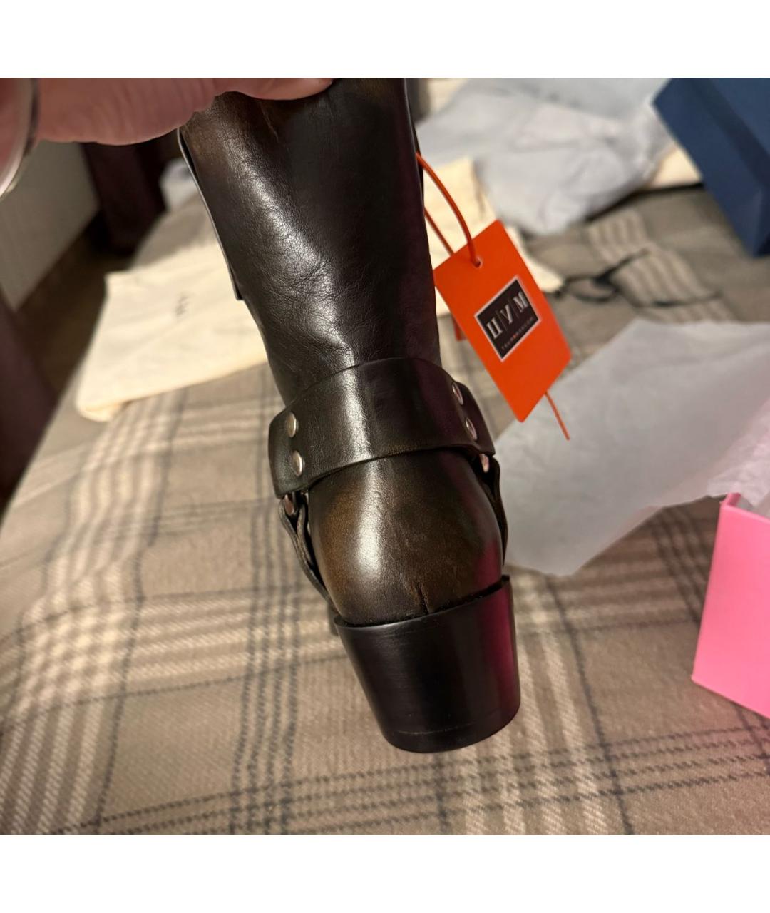 PARIS TEXAS Коричневые кожаные полусапоги, фото 4