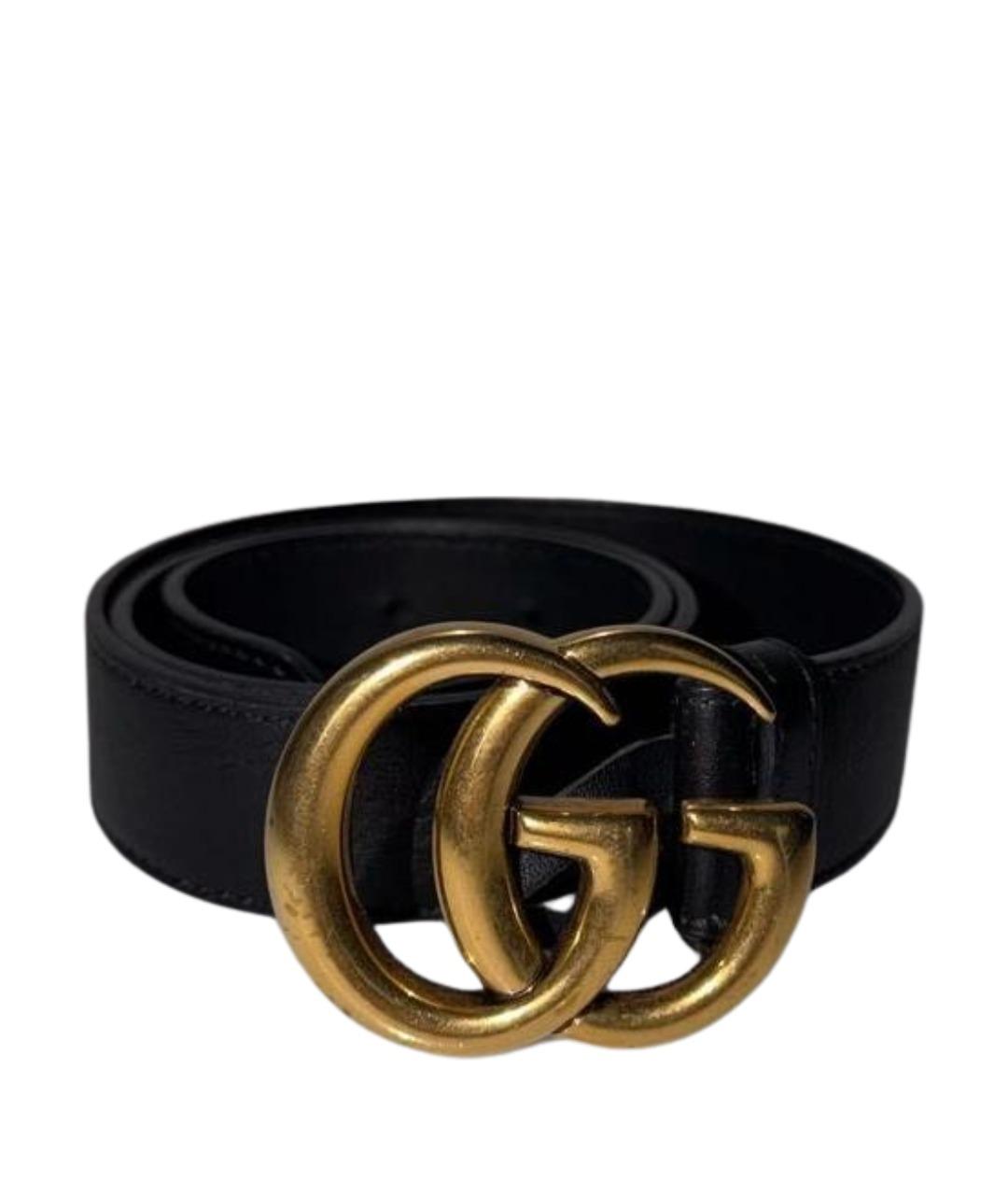 GUCCI Черный кожаный ремень, фото 1