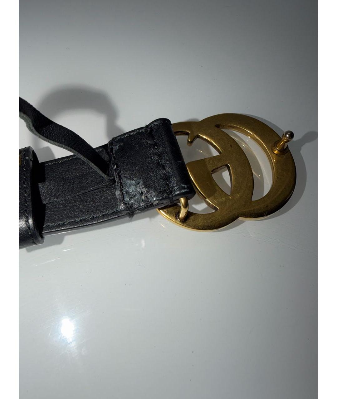 GUCCI Черный кожаный ремень, фото 2