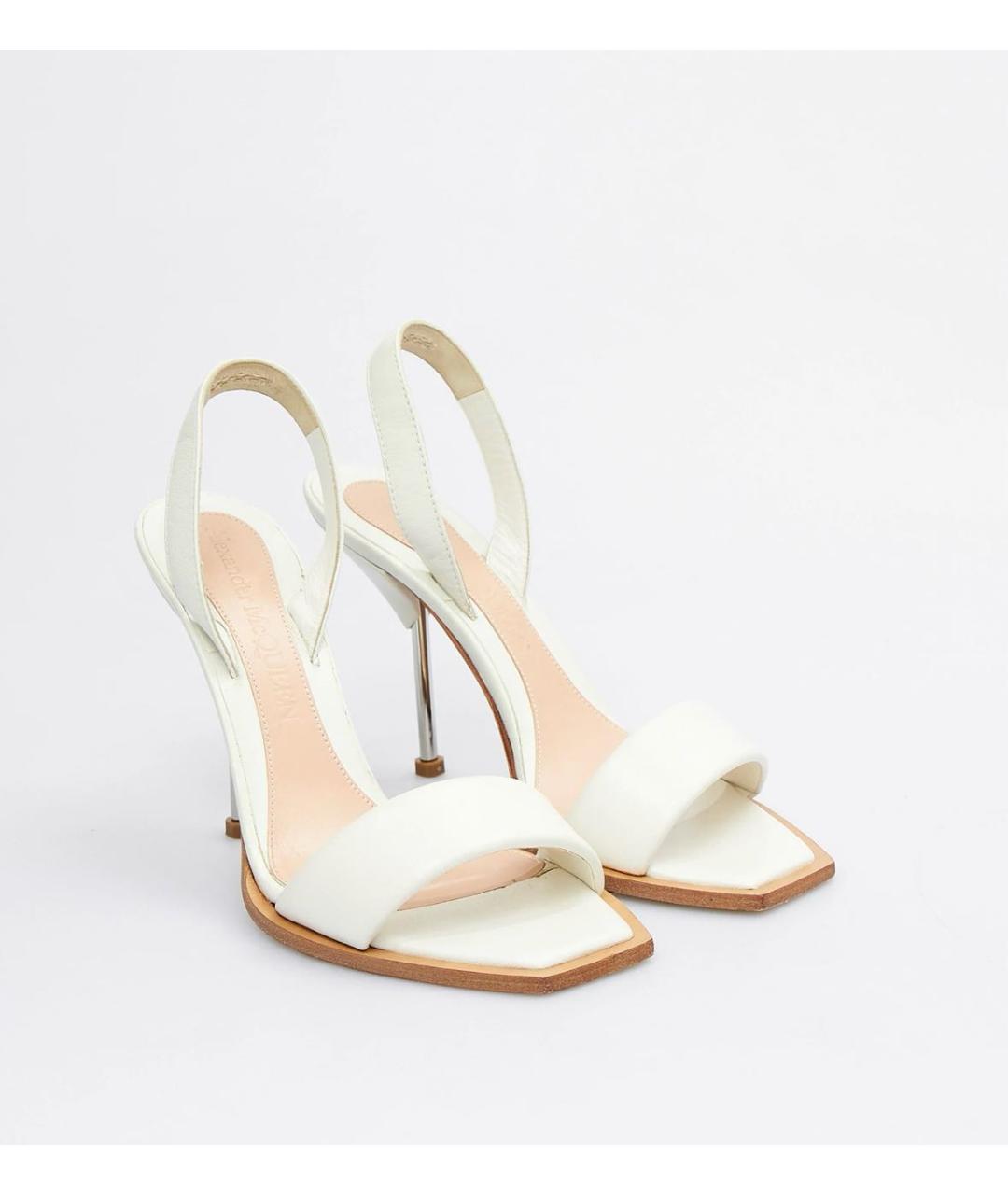 ALEXANDER MCQUEEN Бежевые кожаные босоножки, фото 2