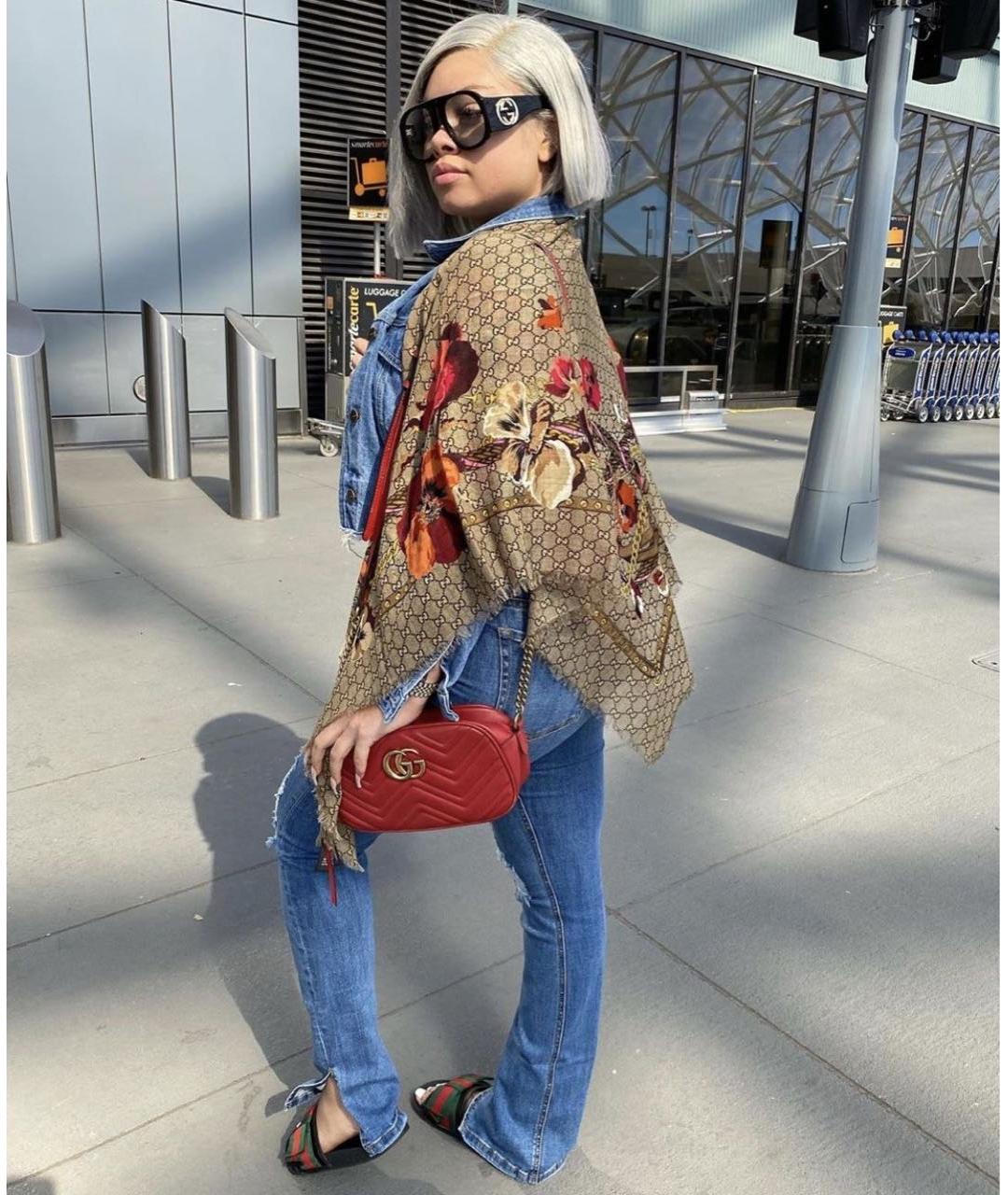 GUCCI Бежевый кашемировый платок, фото 5