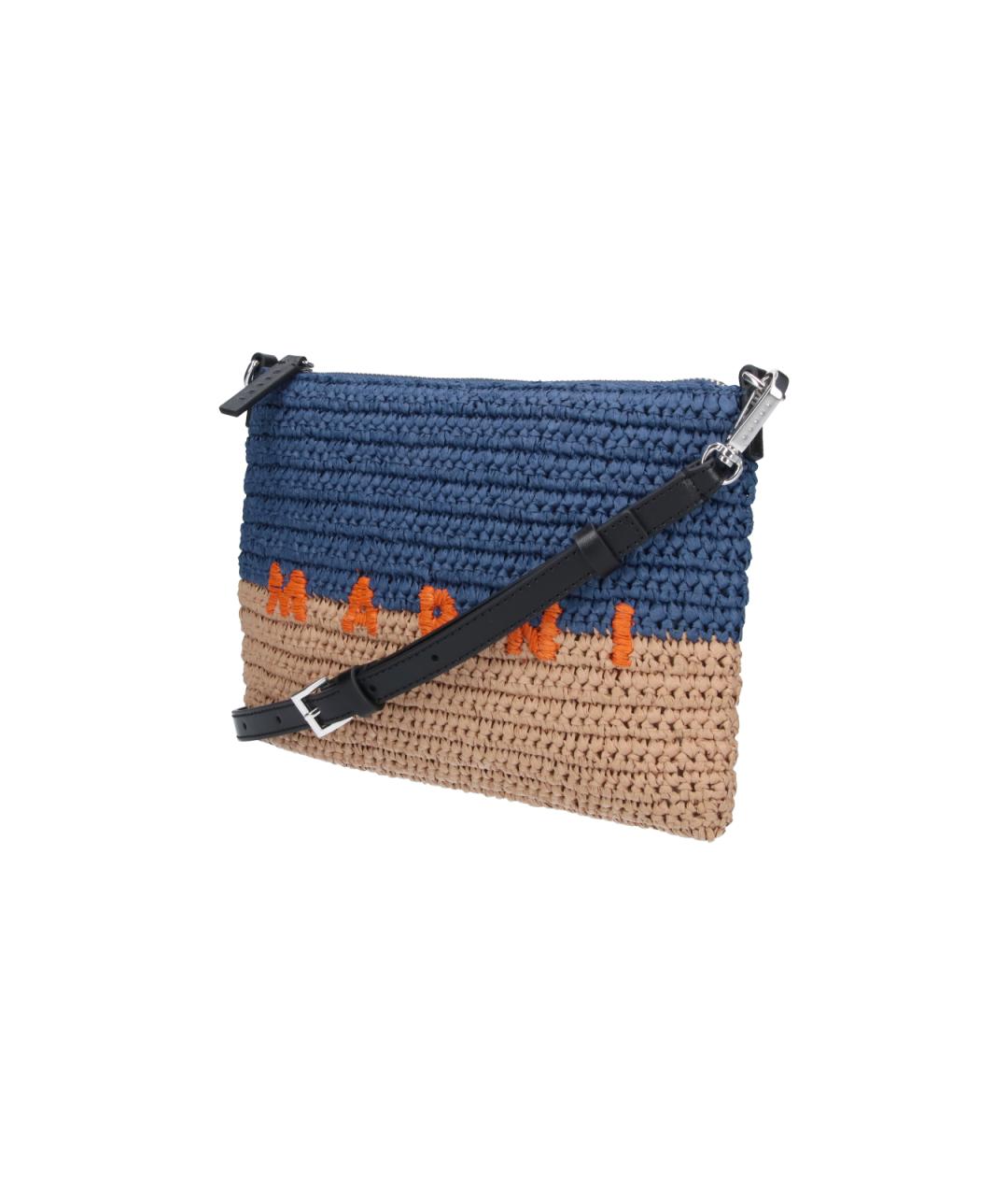 MARNI Синяя пелетеная барсетка, фото 2