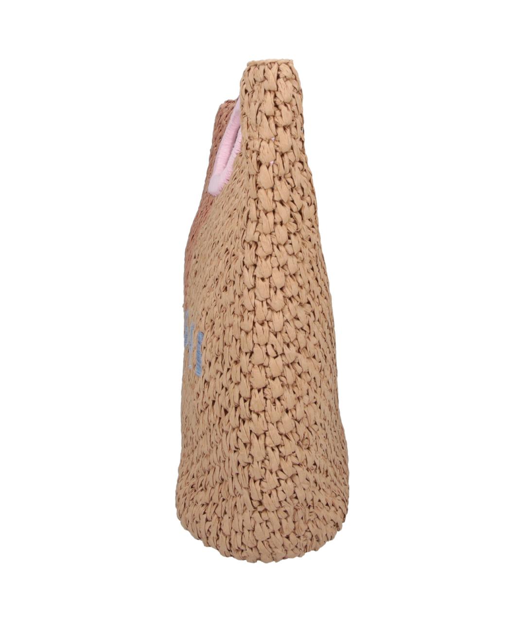 MARNI Бежевая пелетеная сумка с короткими ручками, фото 5