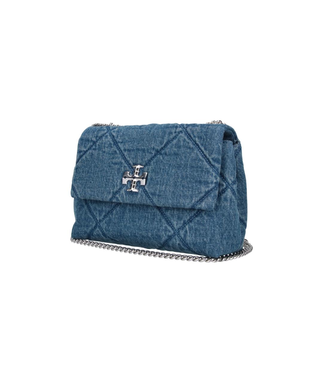 TORY BURCH Синяя хлопковая сумка через плечо, фото 2