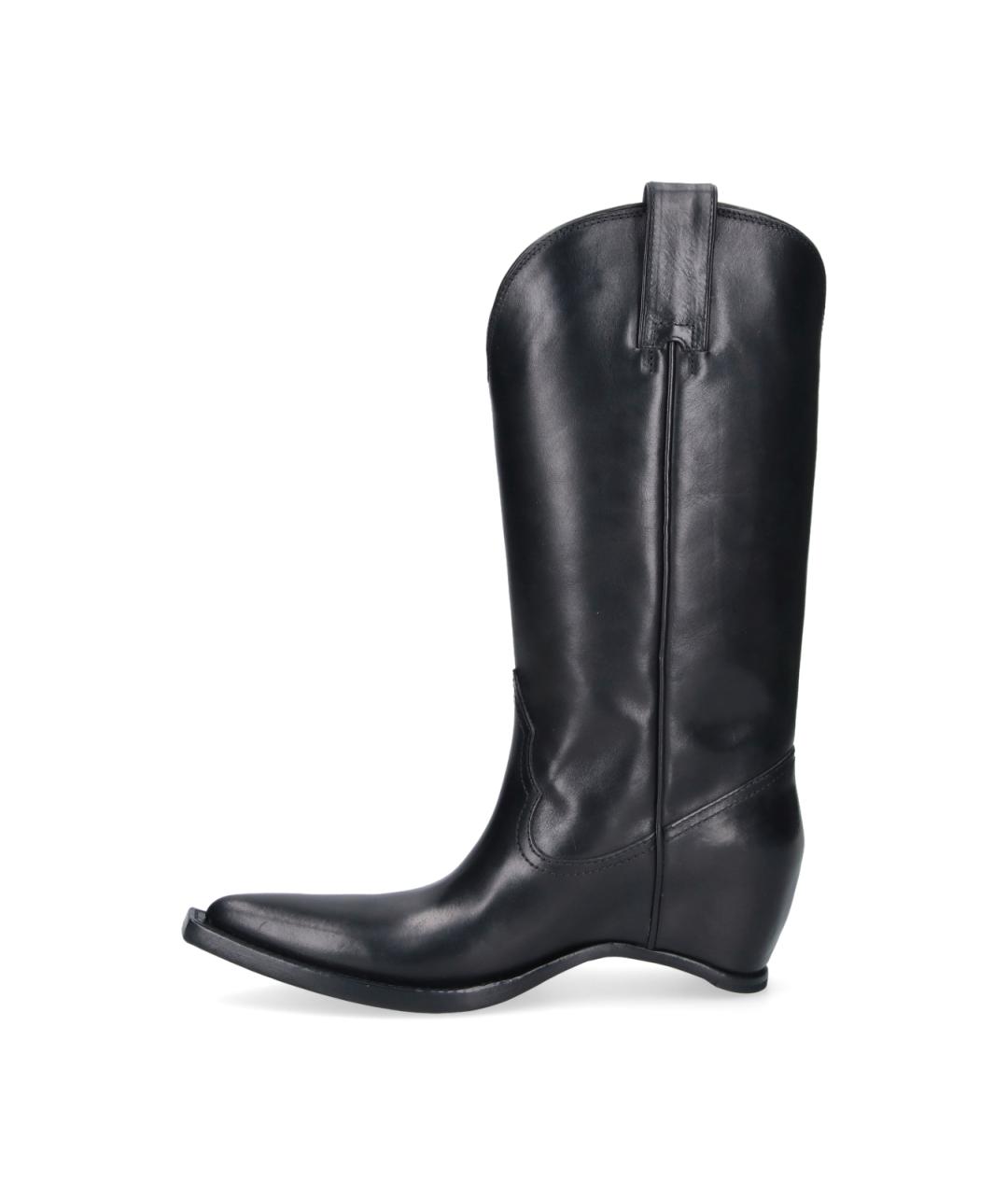 MAISON MARGIELA Черные кожаные сапоги, фото 3