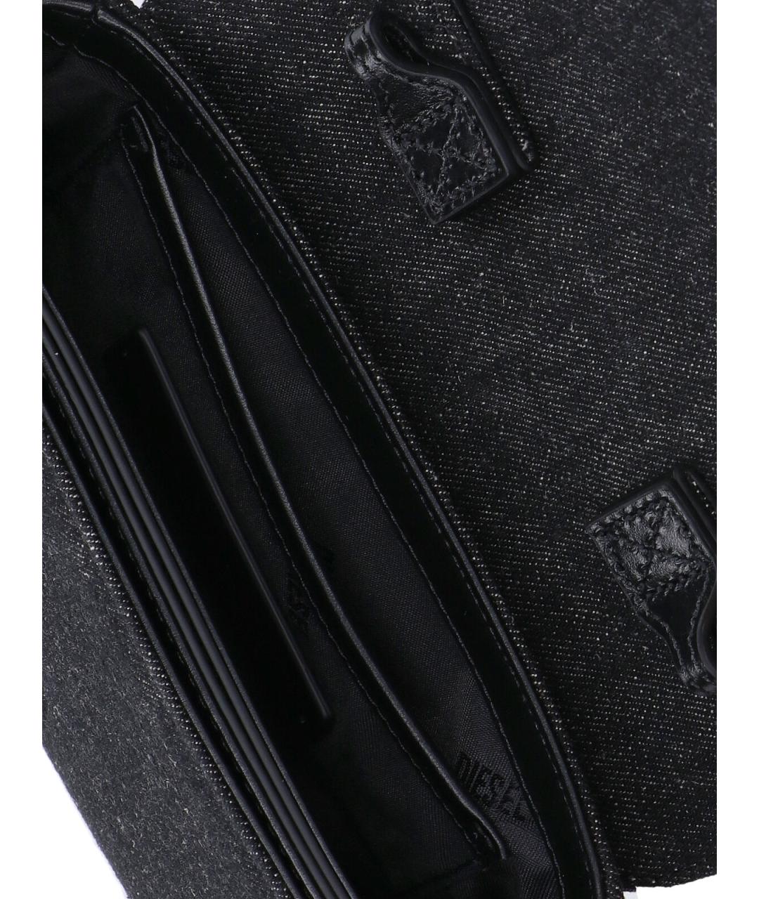 DIESEL Черная хлопковая сумка через плечо, фото 4