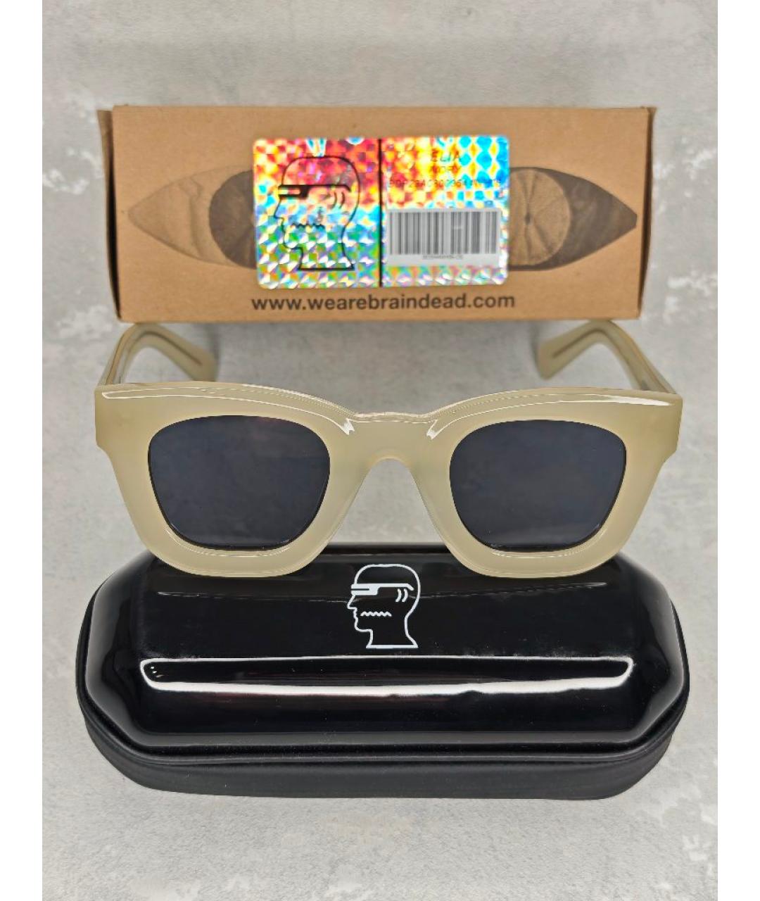 Brain Dead Бежевые пластиковые солнцезащитные очки, фото 4