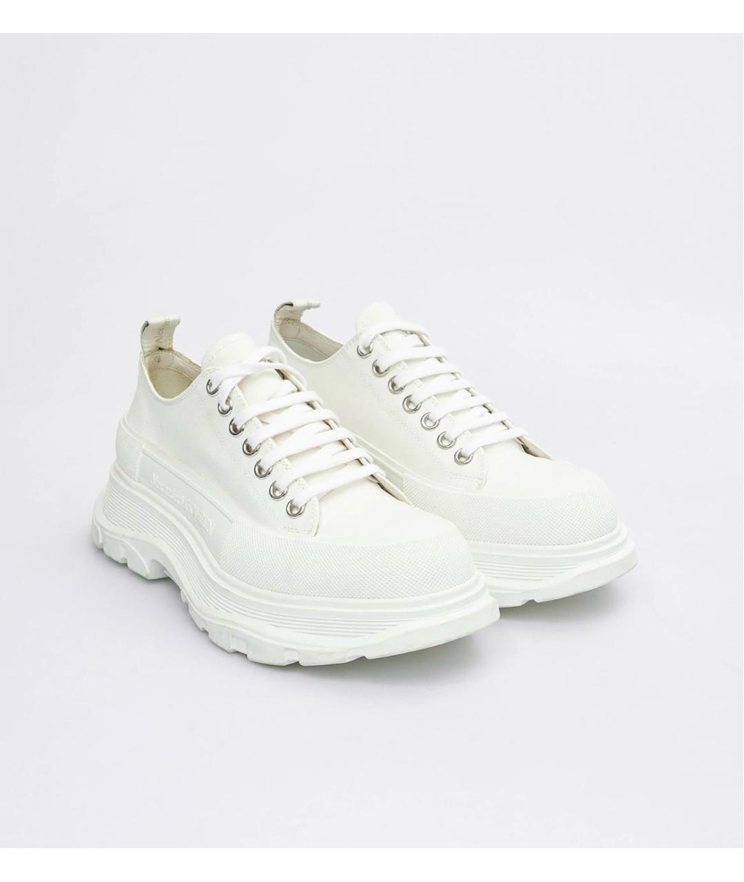 ALEXANDER MCQUEEN Белые текстильные высокие кроссовки / кеды, фото 2