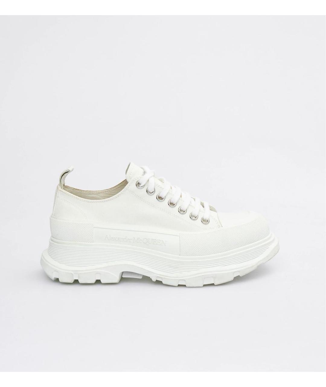ALEXANDER MCQUEEN Белые текстильные высокие кроссовки / кеды, фото 5