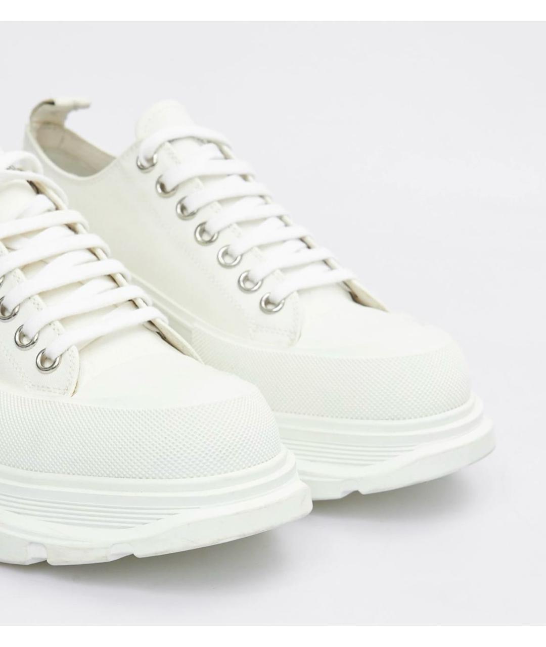 ALEXANDER MCQUEEN Белые текстильные высокие кроссовки / кеды, фото 3