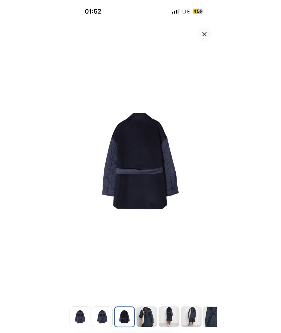 'S MAX MARA Темно-синее шерстяное пальто, фото 2