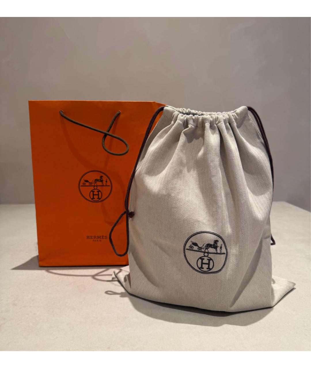 HERMES Синяя деним сумка с короткими ручками, фото 5