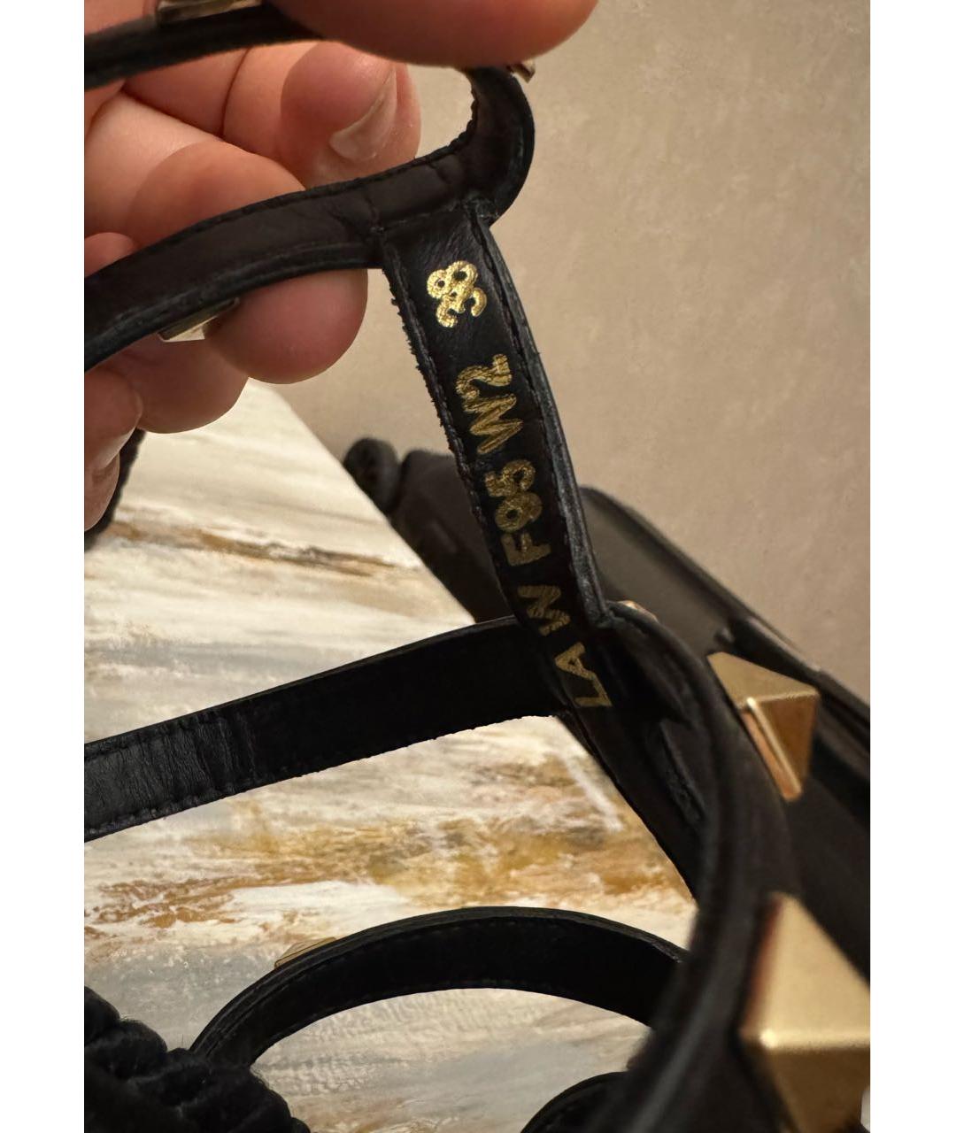 VALENTINO Черные кожаные эспадрильи, фото 4