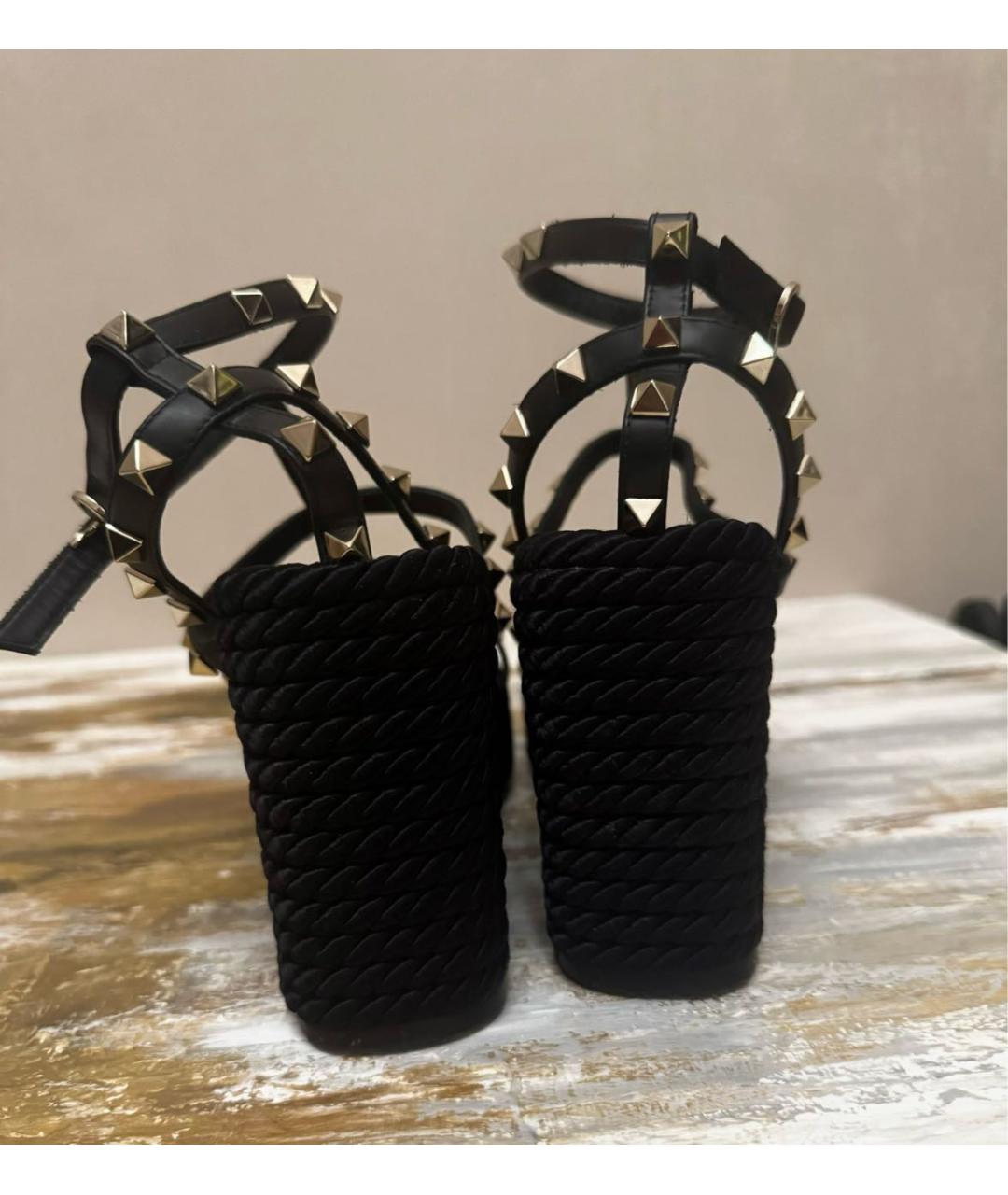 VALENTINO Черные кожаные эспадрильи, фото 3