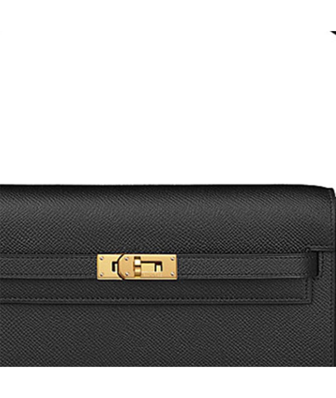 HERMES Черная кожаная сумка через плечо, фото 5