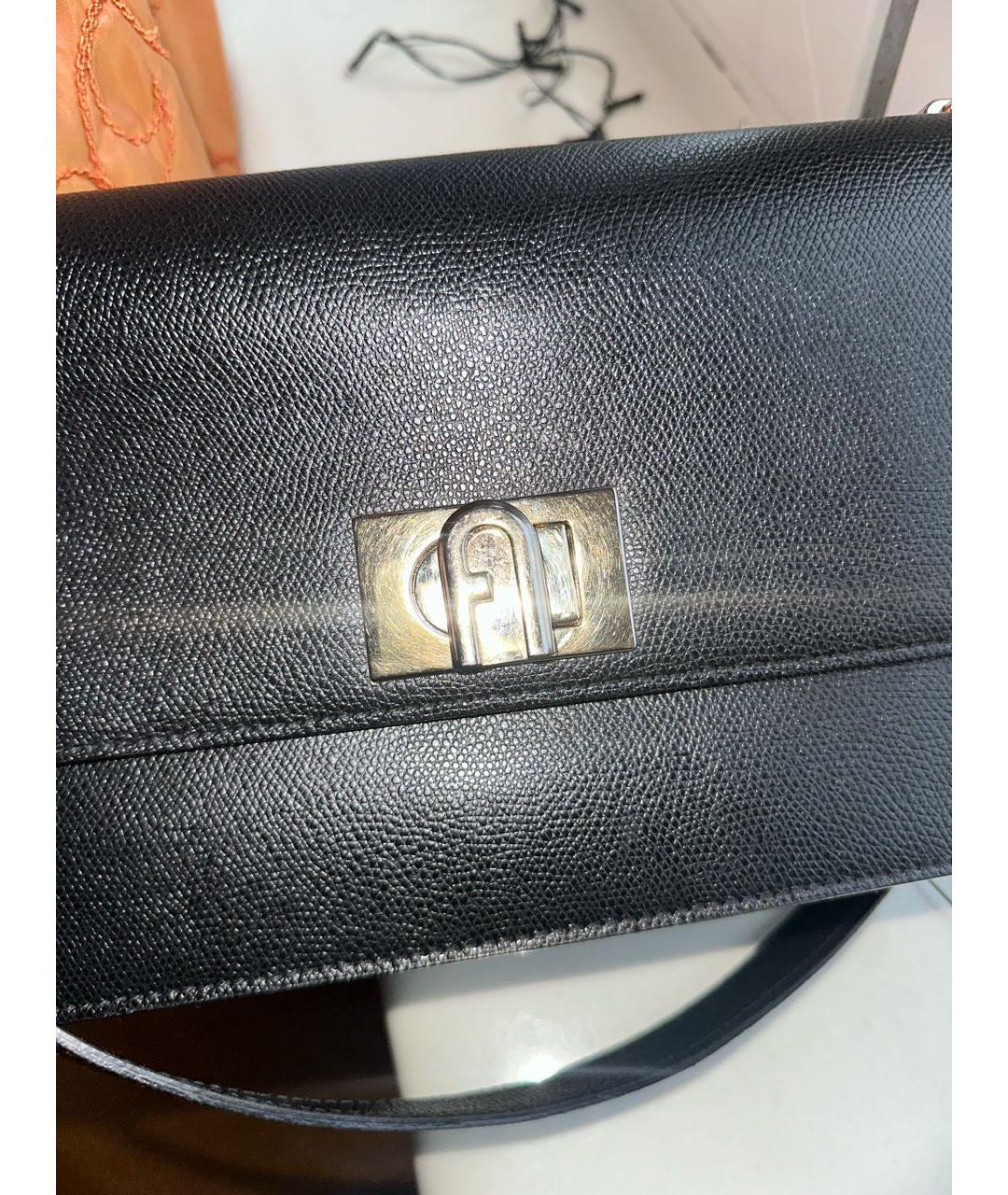 FURLA Черная кожаная сумка через плечо, фото 2