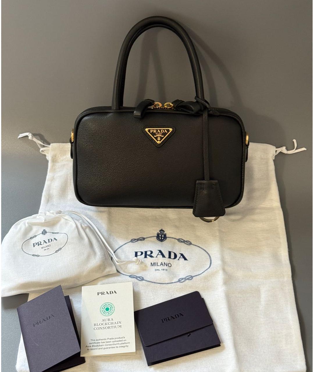 PRADA Черная кожаная сумка через плечо, фото 6