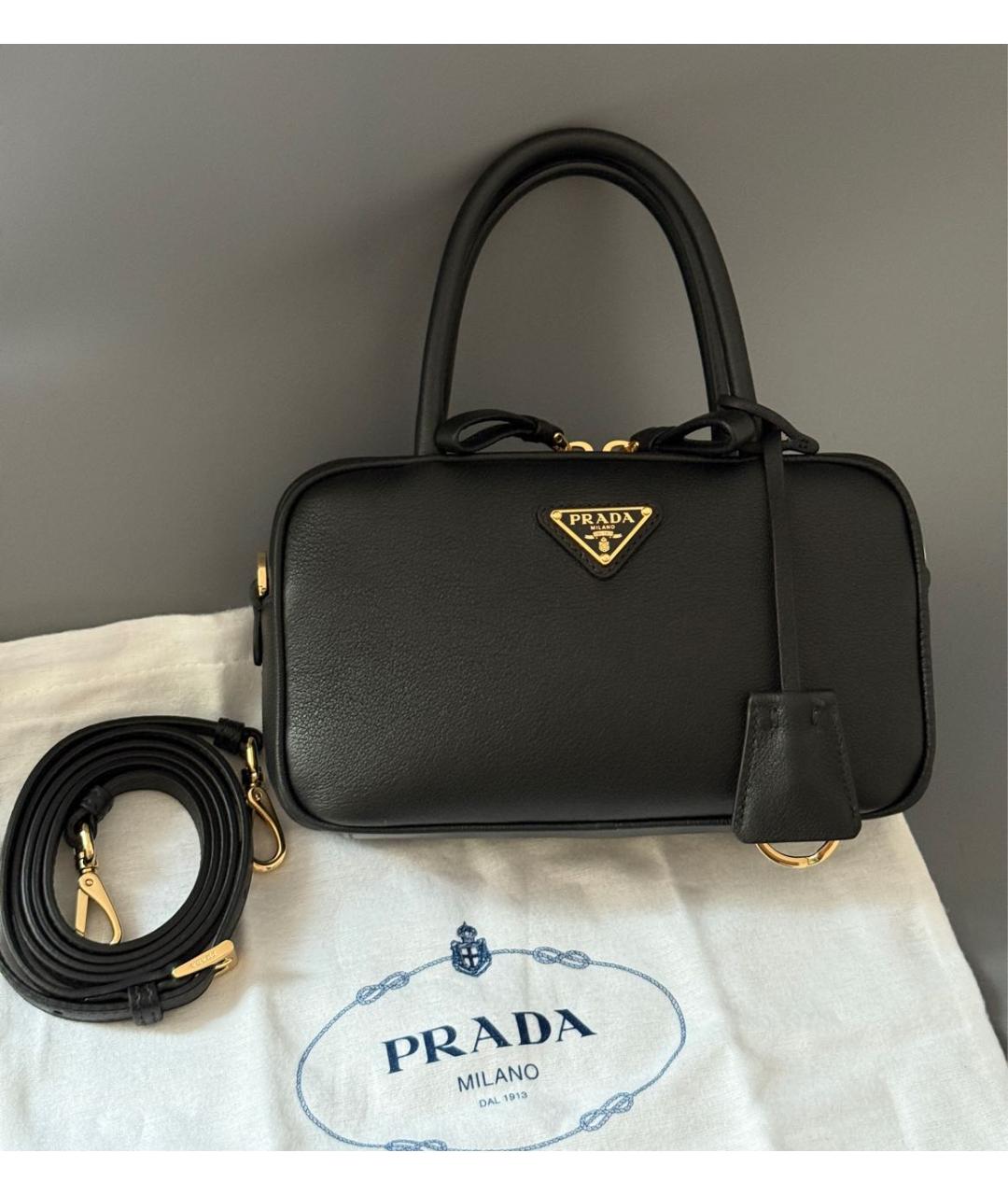 PRADA Черная кожаная сумка через плечо, фото 2