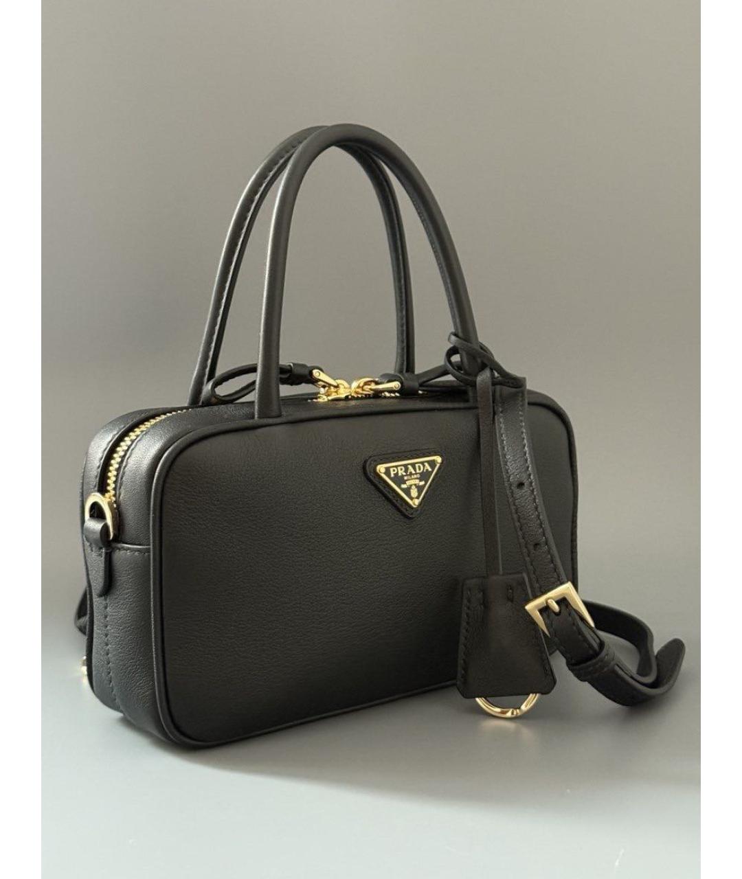 PRADA Черная кожаная сумка через плечо, фото 3