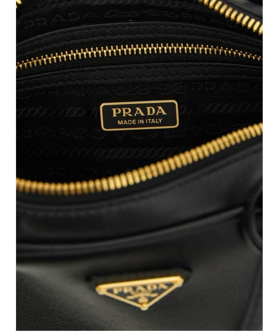 PRADA Черная кожаная сумка через плечо, фото 7