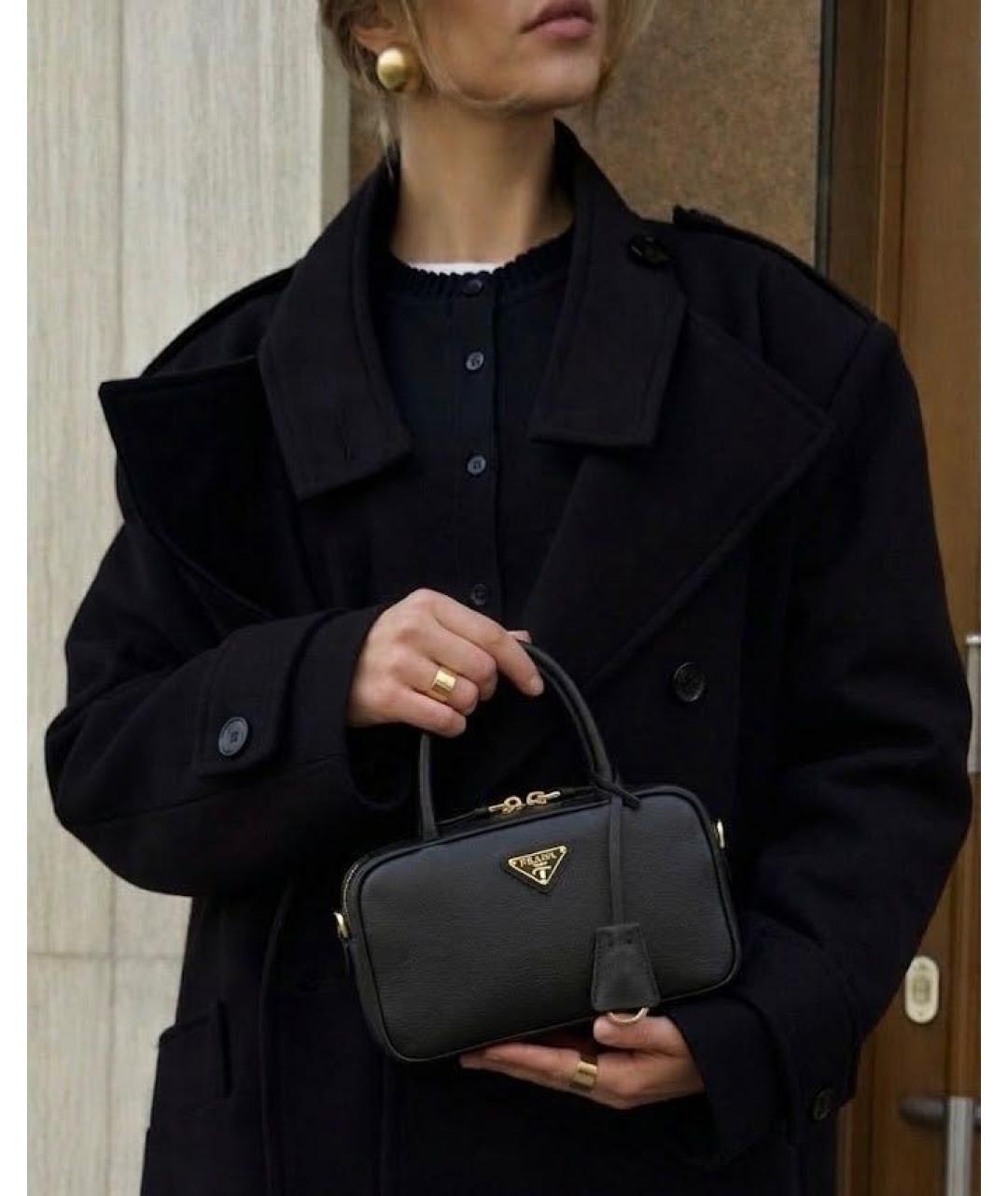 PRADA Черная кожаная сумка через плечо, фото 4