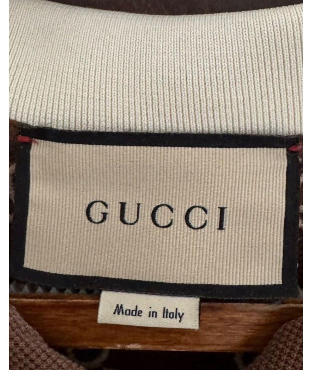 GUCCI Коричневое поло с коротким рукавом, фото 3