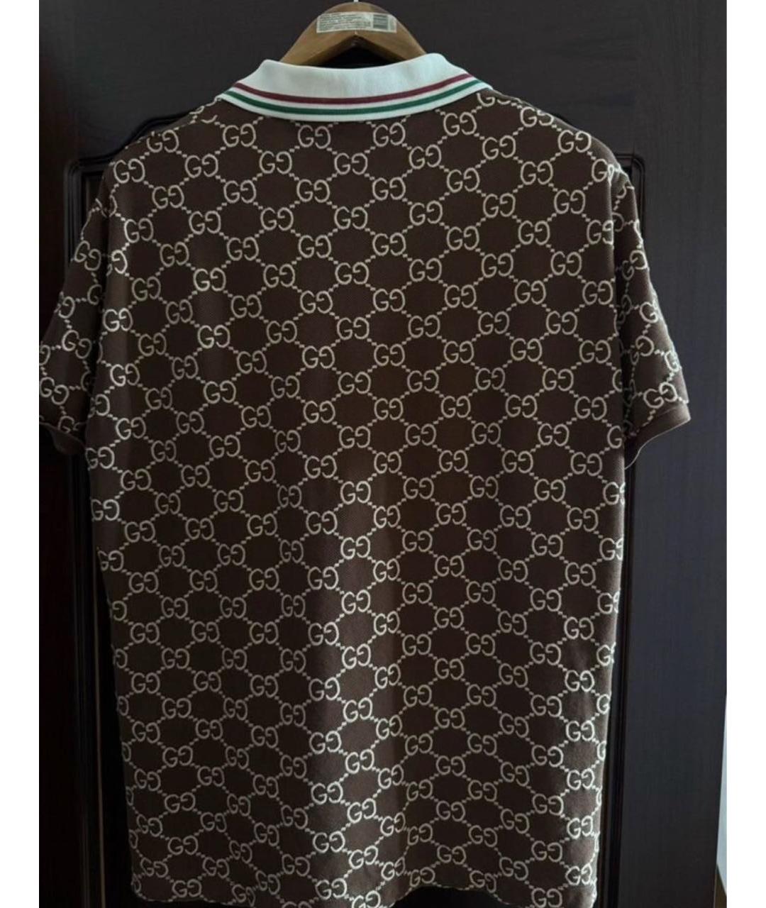 GUCCI Коричневое поло с коротким рукавом, фото 2