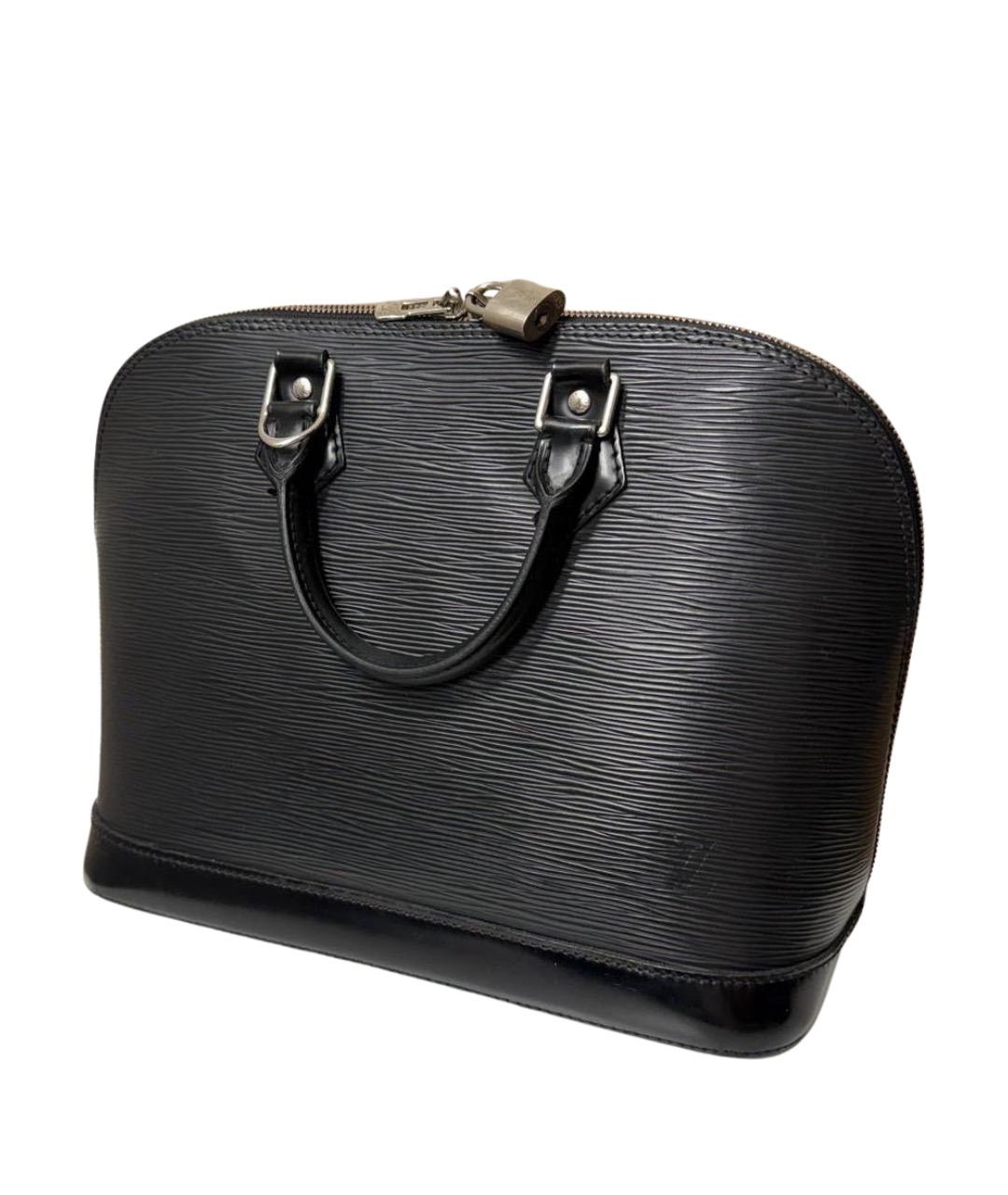 LOUIS VUITTON Черная кожаная сумка с короткими ручками, фото 1