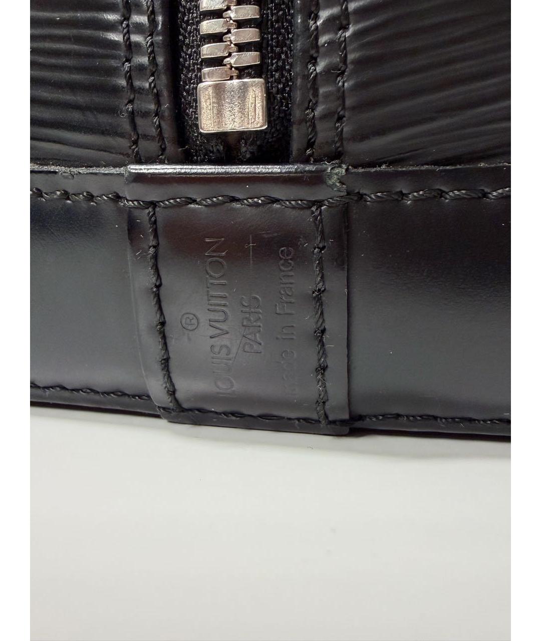 LOUIS VUITTON Черная кожаная сумка с короткими ручками, фото 7