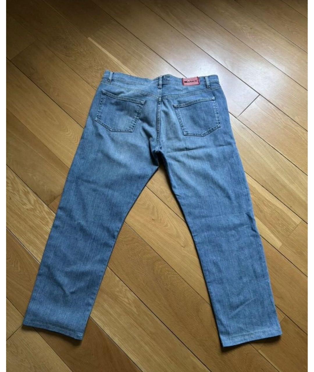 KITON Синие хлопковые прямые джинсы, фото 2