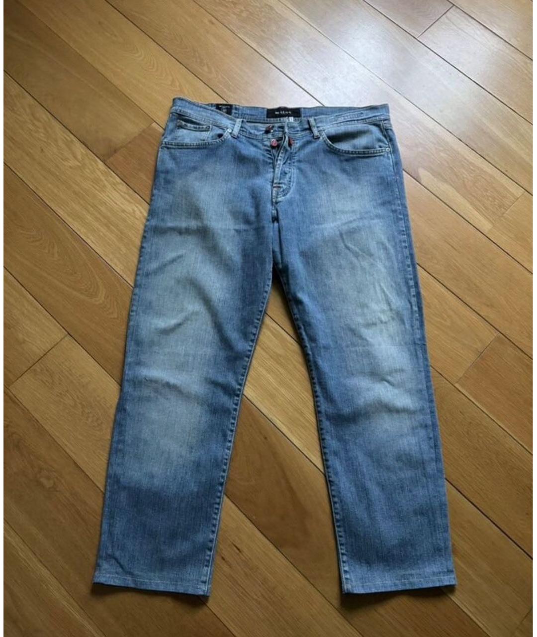 KITON Синие хлопковые прямые джинсы, фото 6