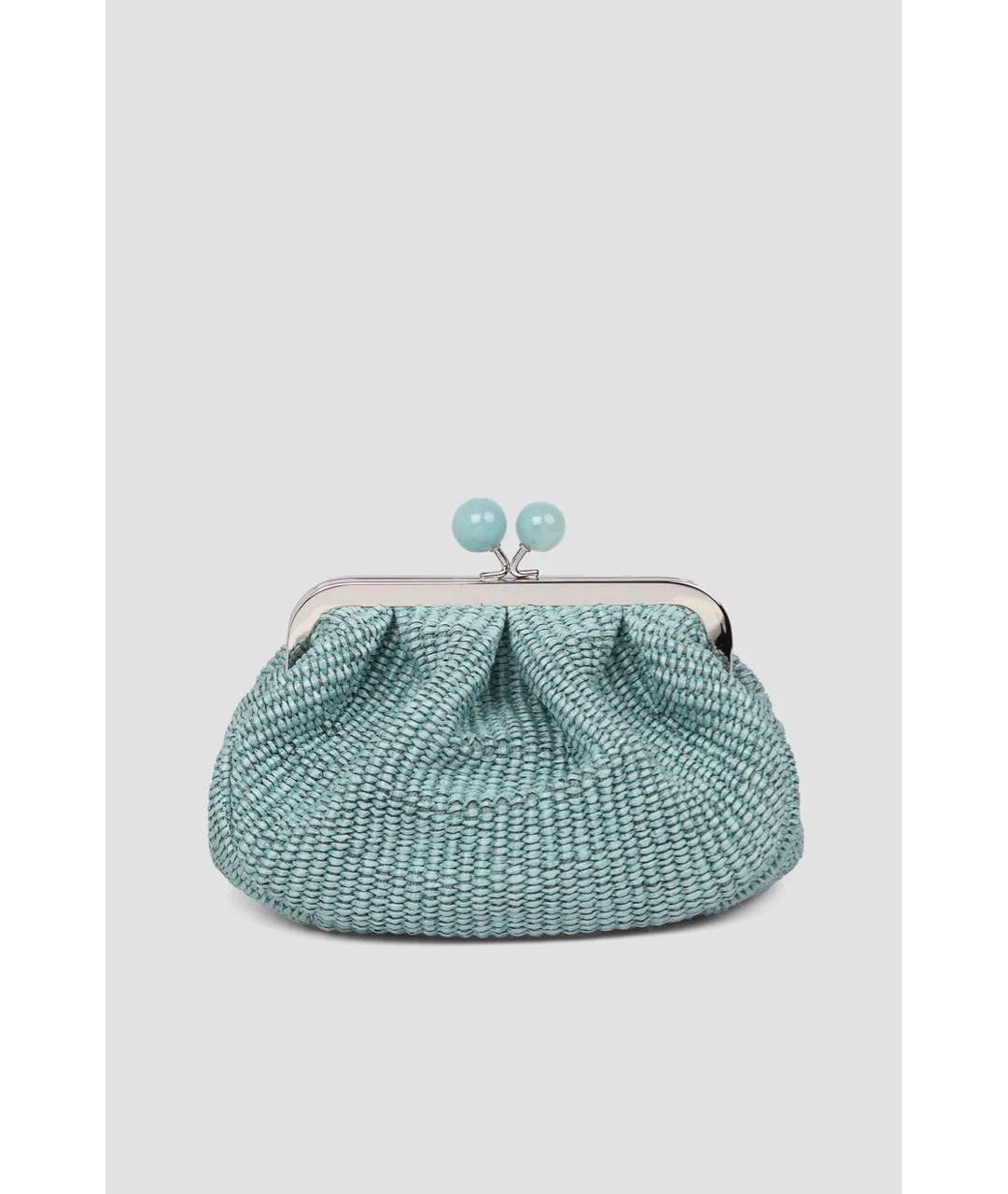 MAX MARA Голубая пелетеная сумка через плечо, фото 9