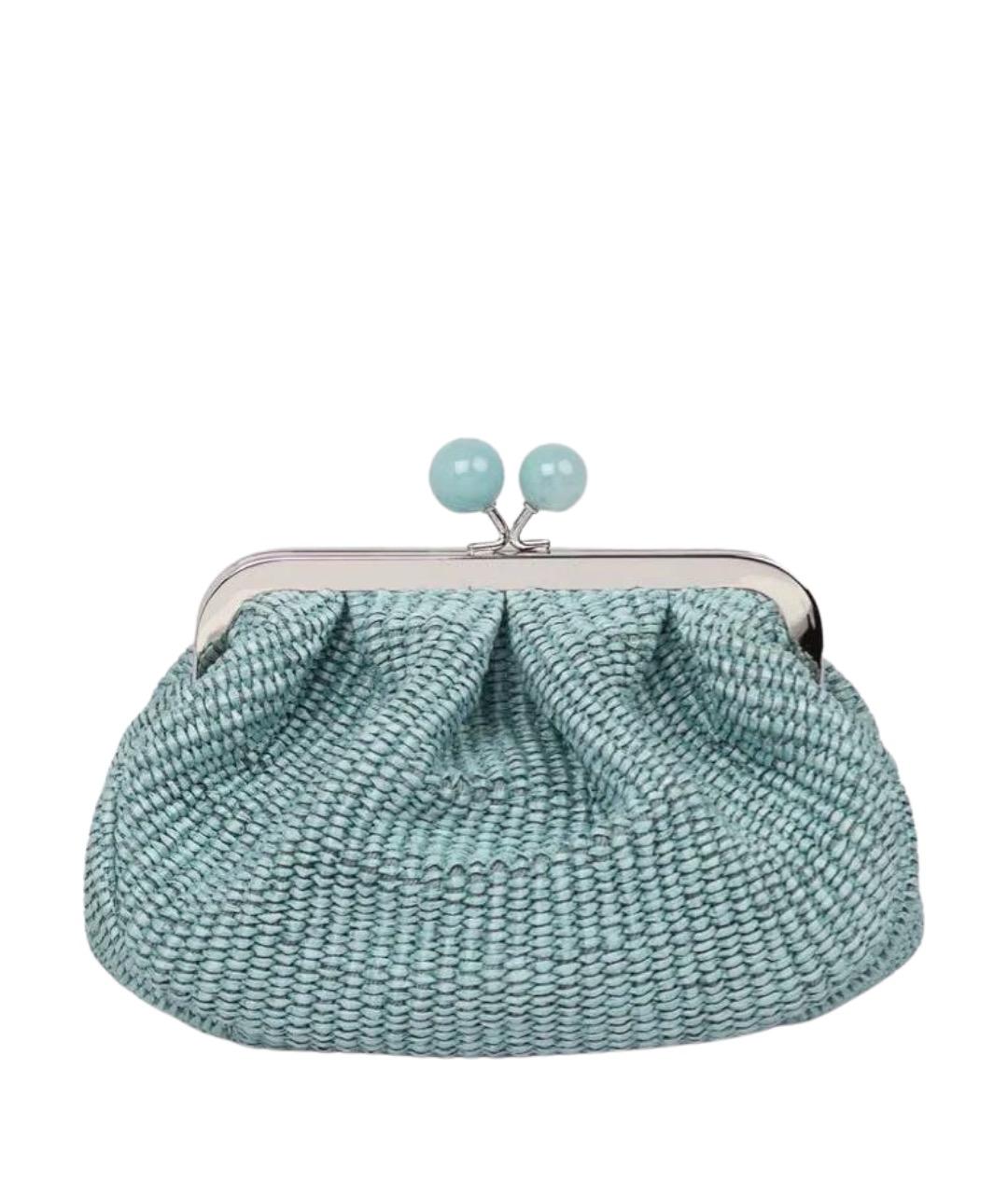 MAX MARA Голубая пелетеная сумка через плечо, фото 1