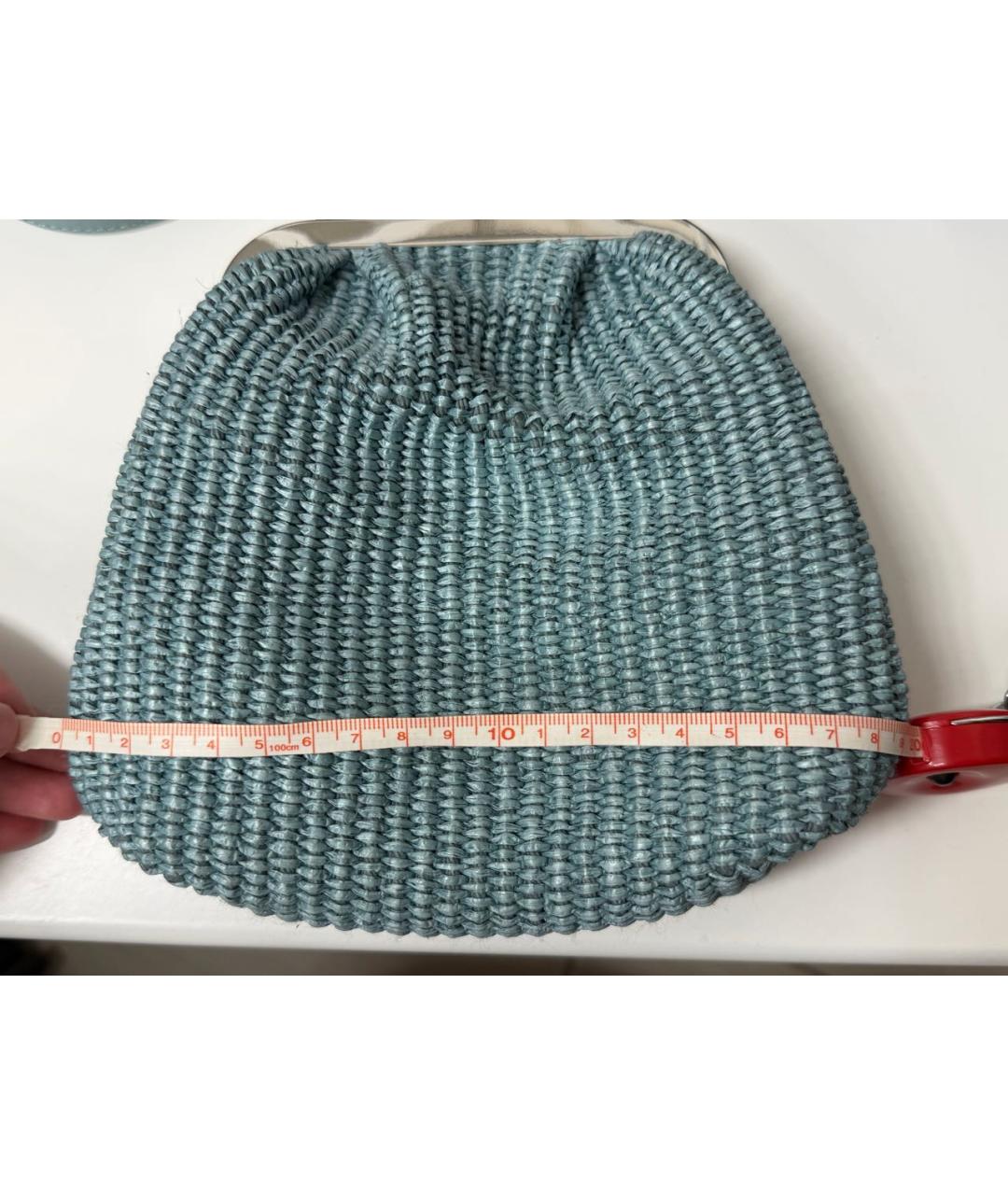 MAX MARA Голубая пелетеная сумка через плечо, фото 8