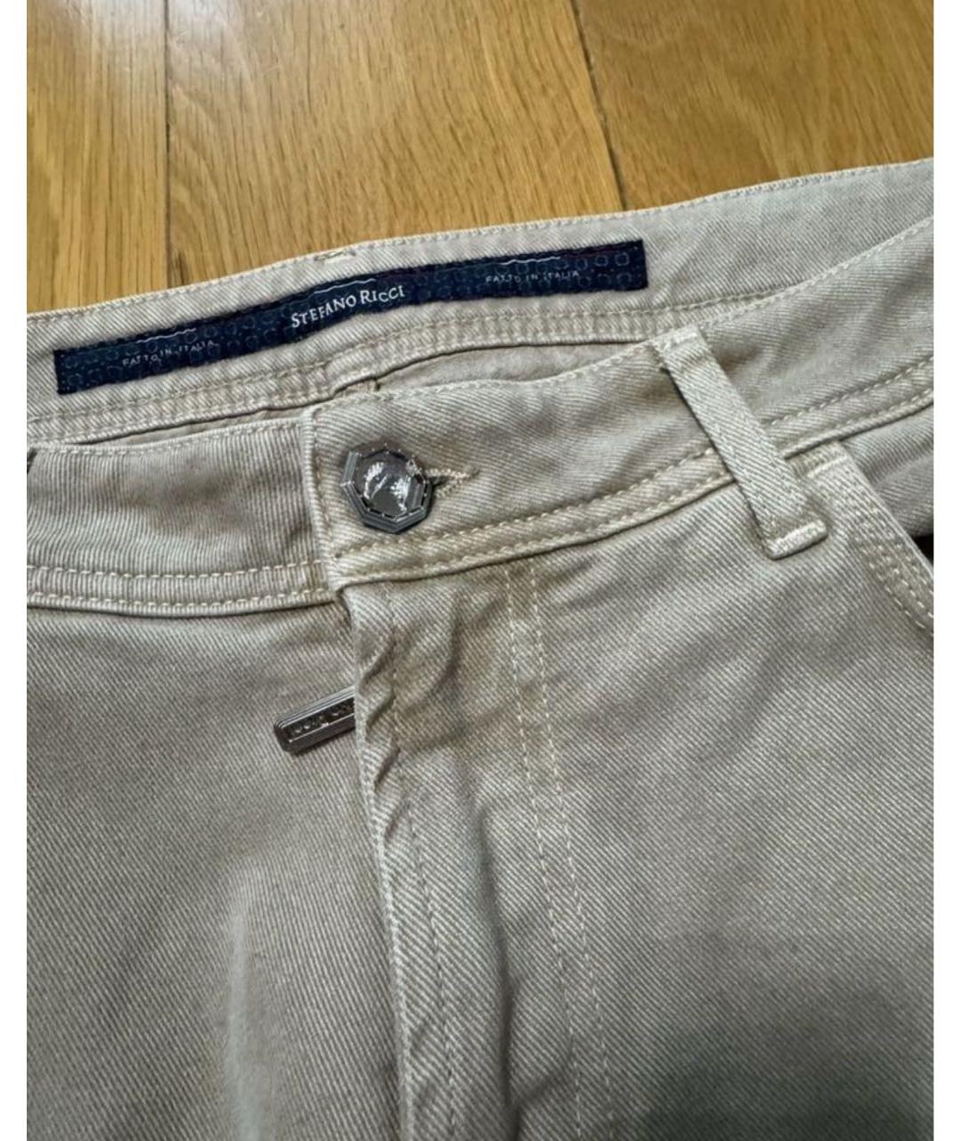 STEFANO RICCI Бежевые хлопковые джинсы, фото 3