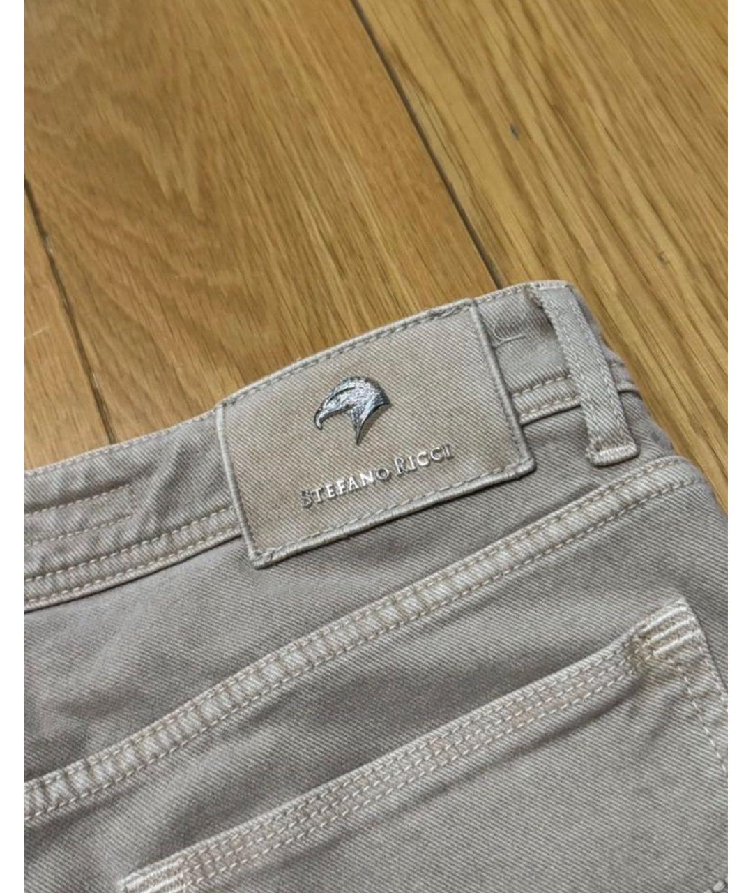 STEFANO RICCI Бежевые хлопковые джинсы, фото 4
