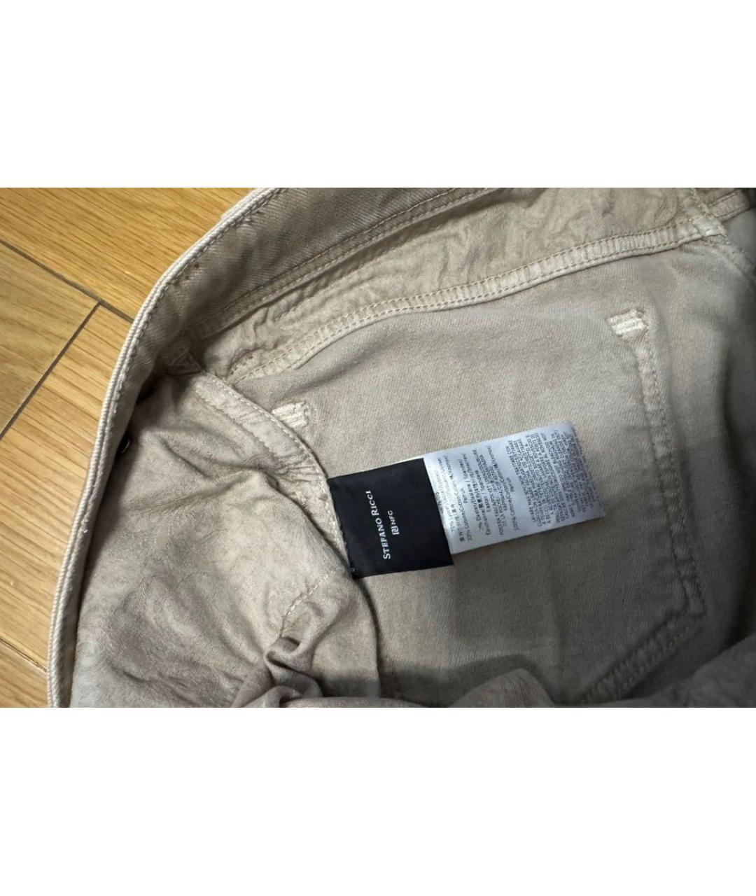 STEFANO RICCI Бежевые хлопковые джинсы, фото 5