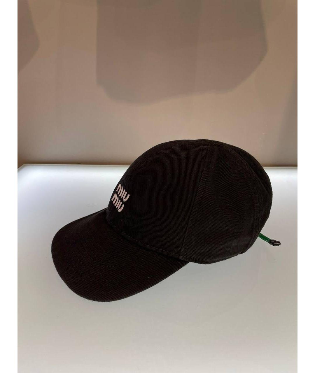 MIU MIU Черная хлопковая кепка, фото 2