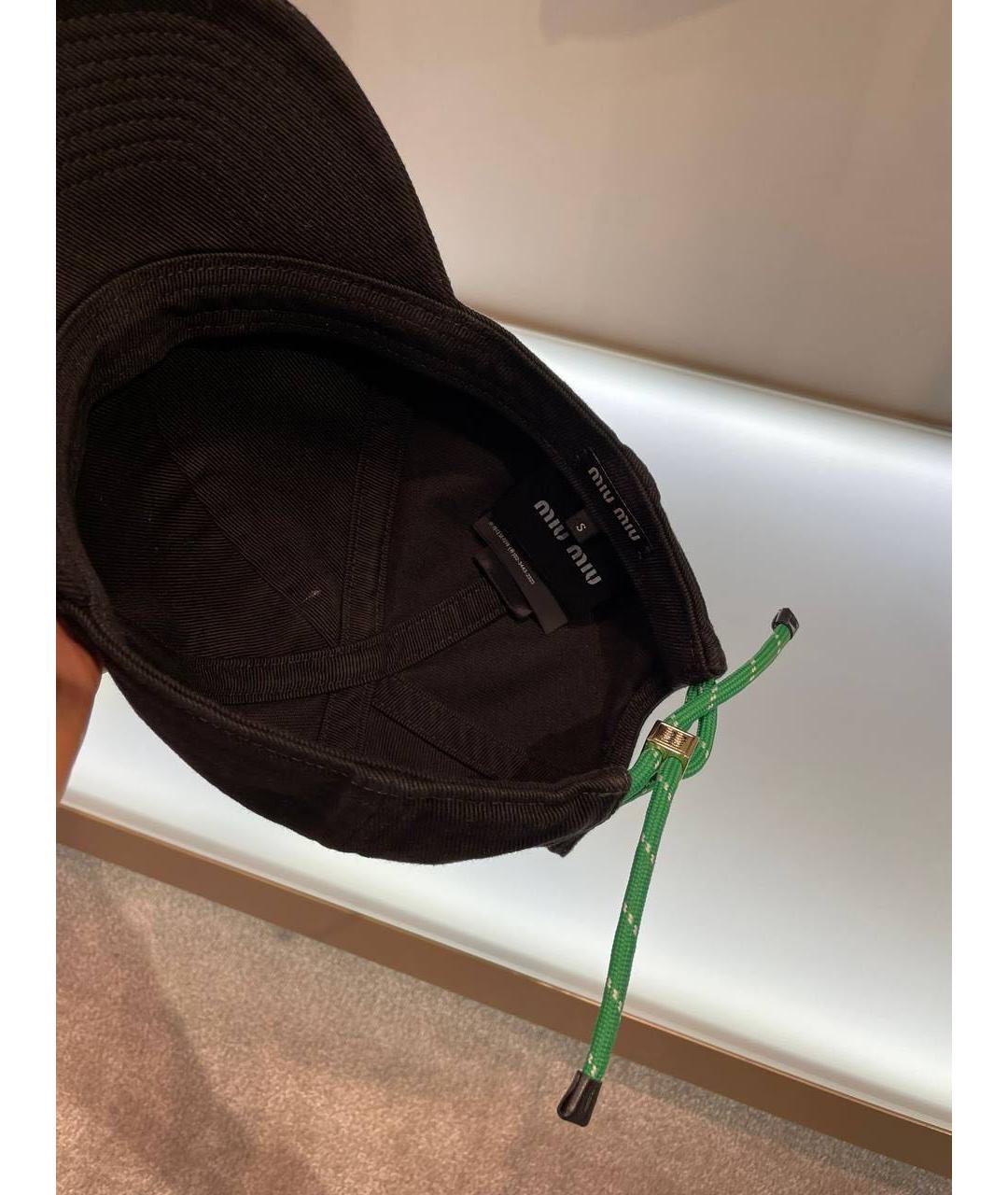 MIU MIU Черная хлопковая кепка, фото 4