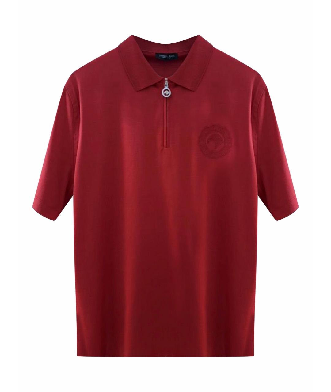 STEFANO RICCI Красное хлопковое поло с коротким рукавом, фото 1