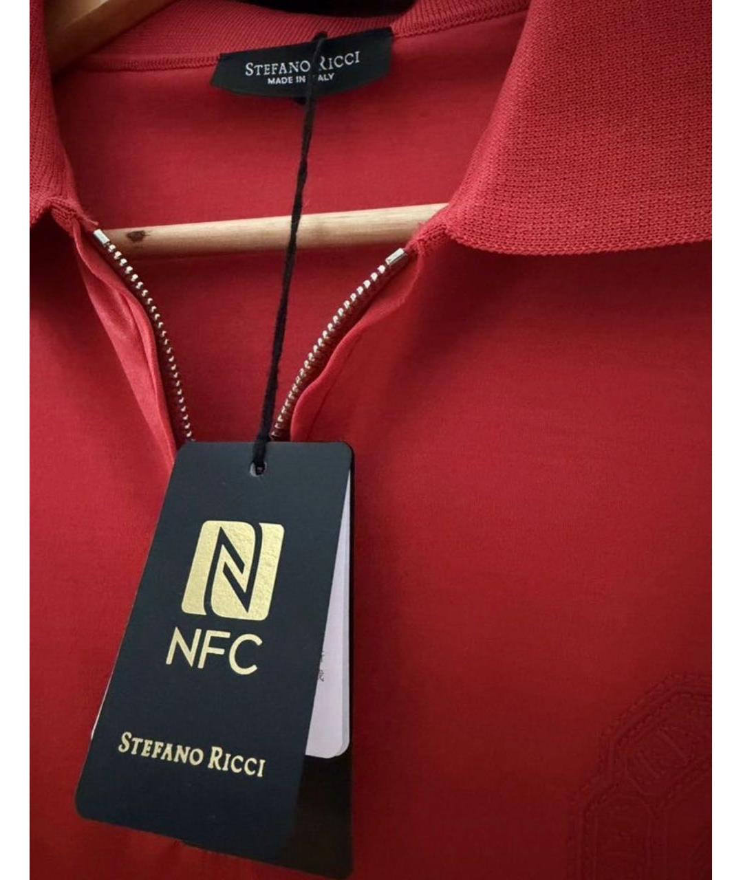 STEFANO RICCI Красное хлопковое поло с коротким рукавом, фото 3