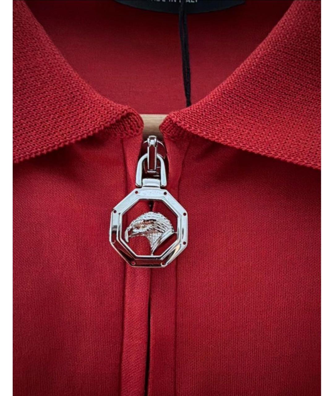 STEFANO RICCI Красное хлопковое поло с коротким рукавом, фото 4